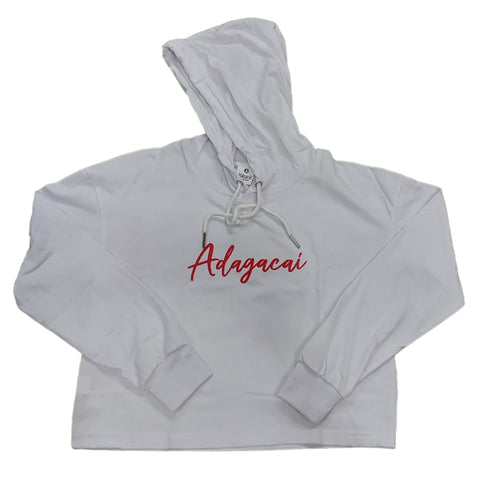 ADAGACAI Cursive Crop Hoodie